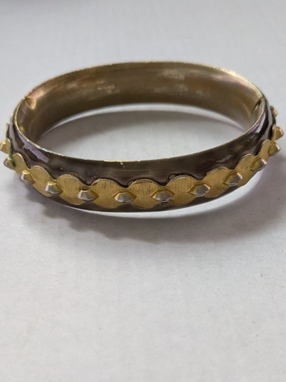 Vintage SANDOR Victorian Revival Hinged Bangle Bracelet